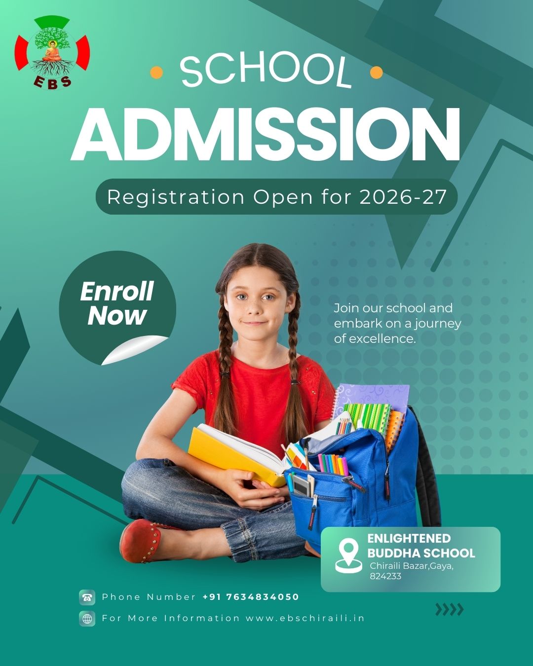 purple and dark blue modern school admission instagram post